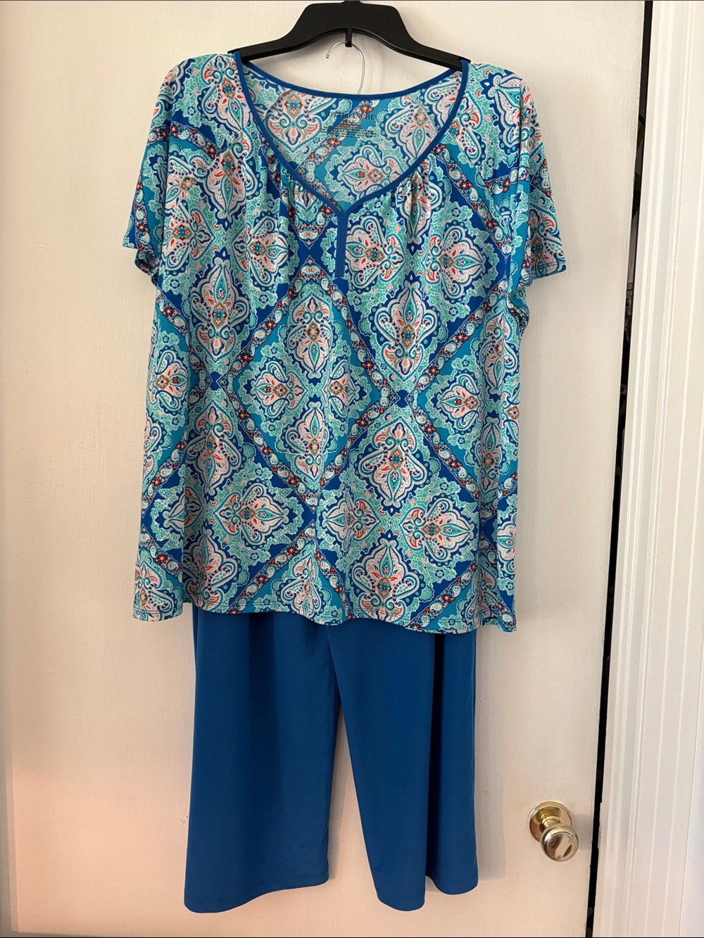 Blue Silky Soft  Women’s Short Sleeve PJ Set- Nottibianche NWOT